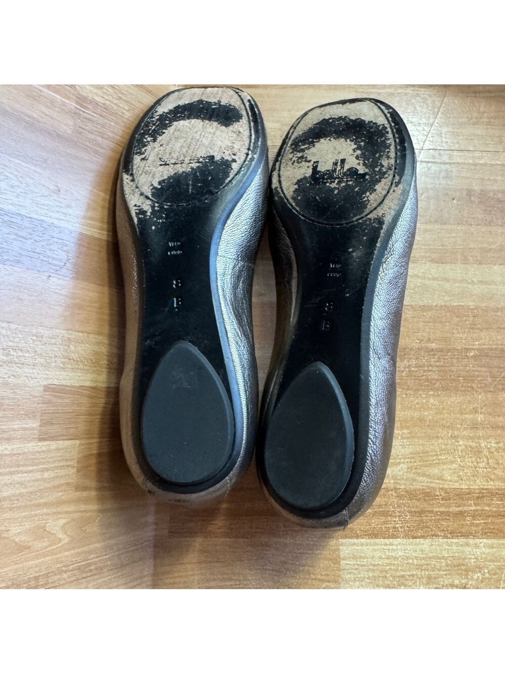 Belle by sigerson morrison pewter capria ballerina flats size 8 - Picture 9 of 13
